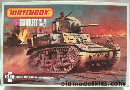 Matchbox 1/76 M3/A1 Stuart 'Honey' Tank - With Diorama Display Base, PK84 plastic model kit